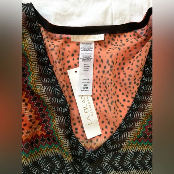 NWT La Blanca long maxi beach resort boho Tropical dress cover up S / M - Picture 8 of 9